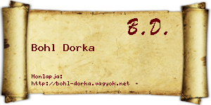 Bohl Dorka névjegykártya